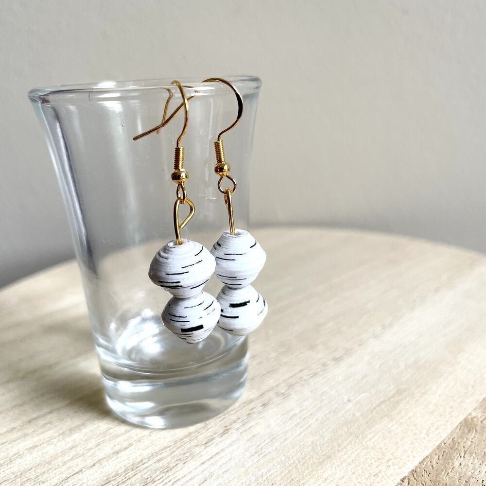 Lorena Beaded Earrings NWT handmade metallic delicate lightweight vintage statem